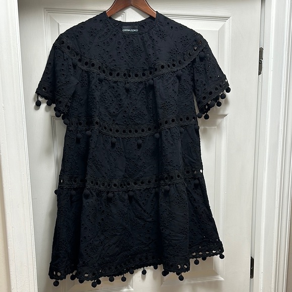 Chicwish Black Lace Pom-Pom Trim Top - Picture 1 of 4